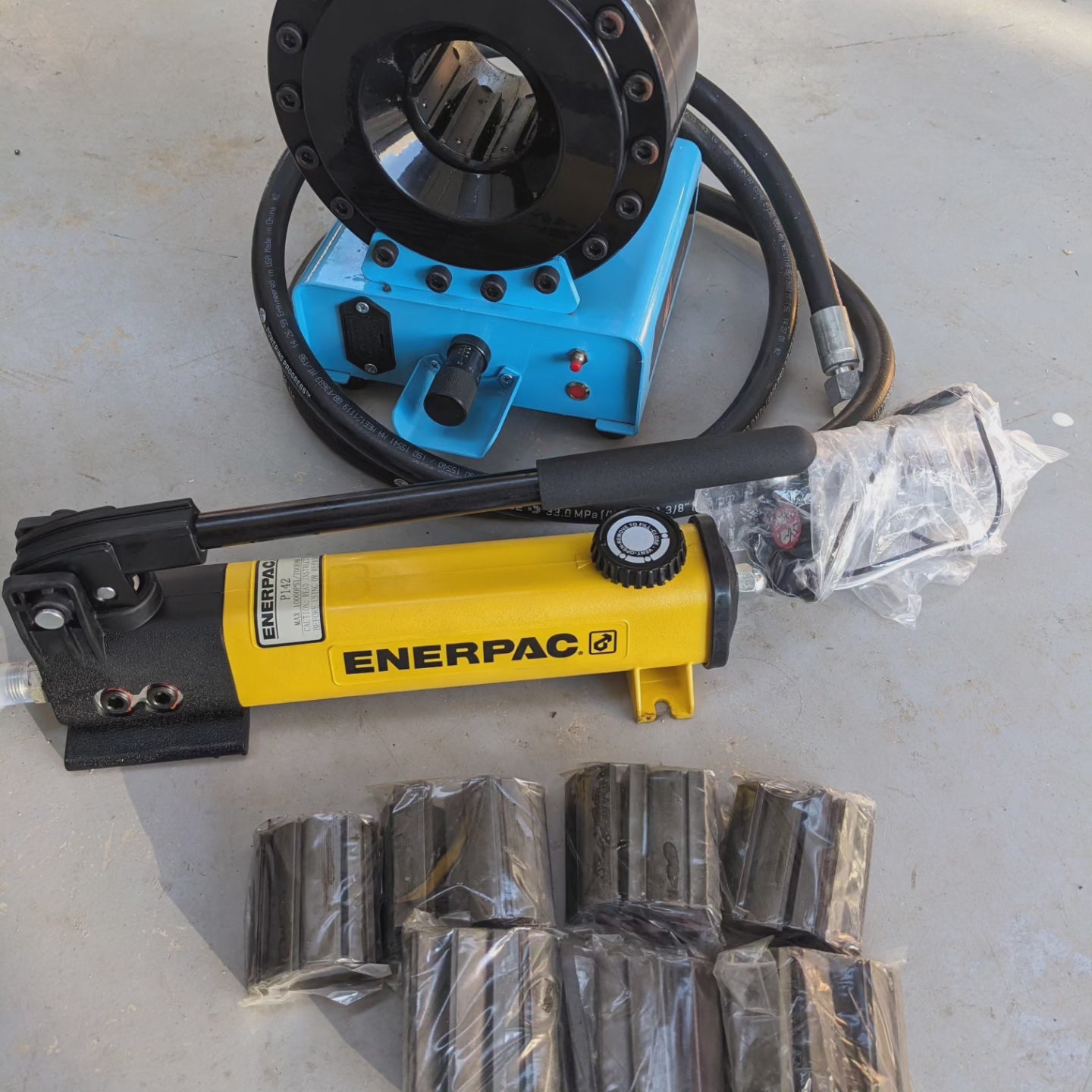 1 inch hydraulic crimping machine and enerpac hand pump